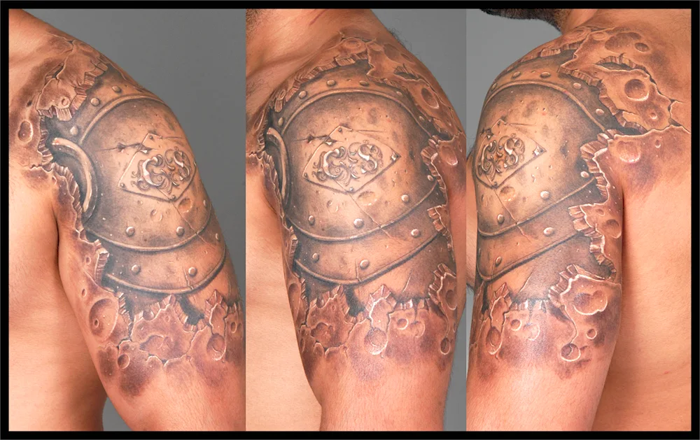 Lats armour tattoo