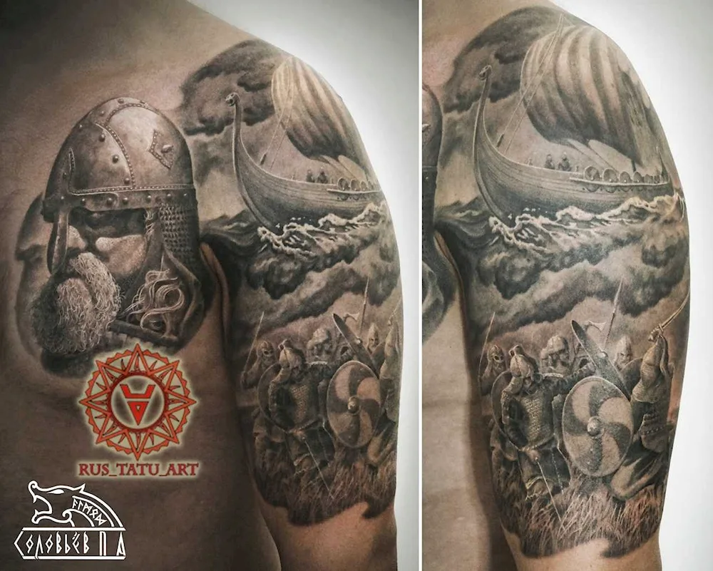 Viking drakar tattoo