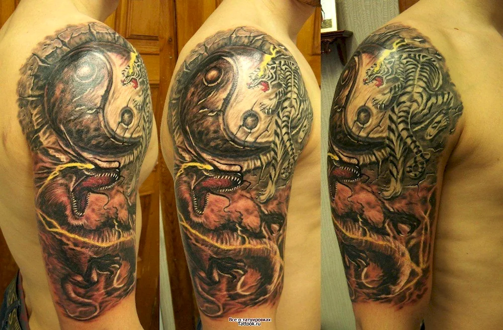 Tattoo dragon on shoulder