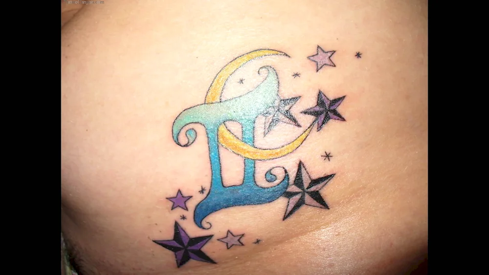 Gemini zodiac sign tattoo