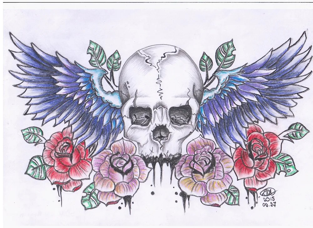 Wings tattoo sketch