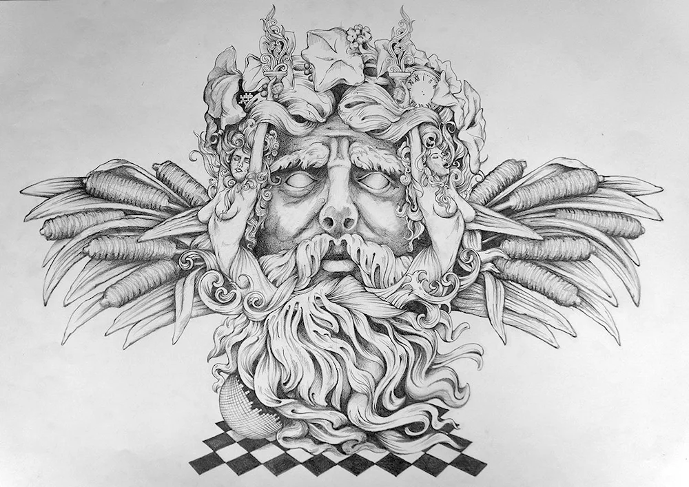 God Dionysus tattoo