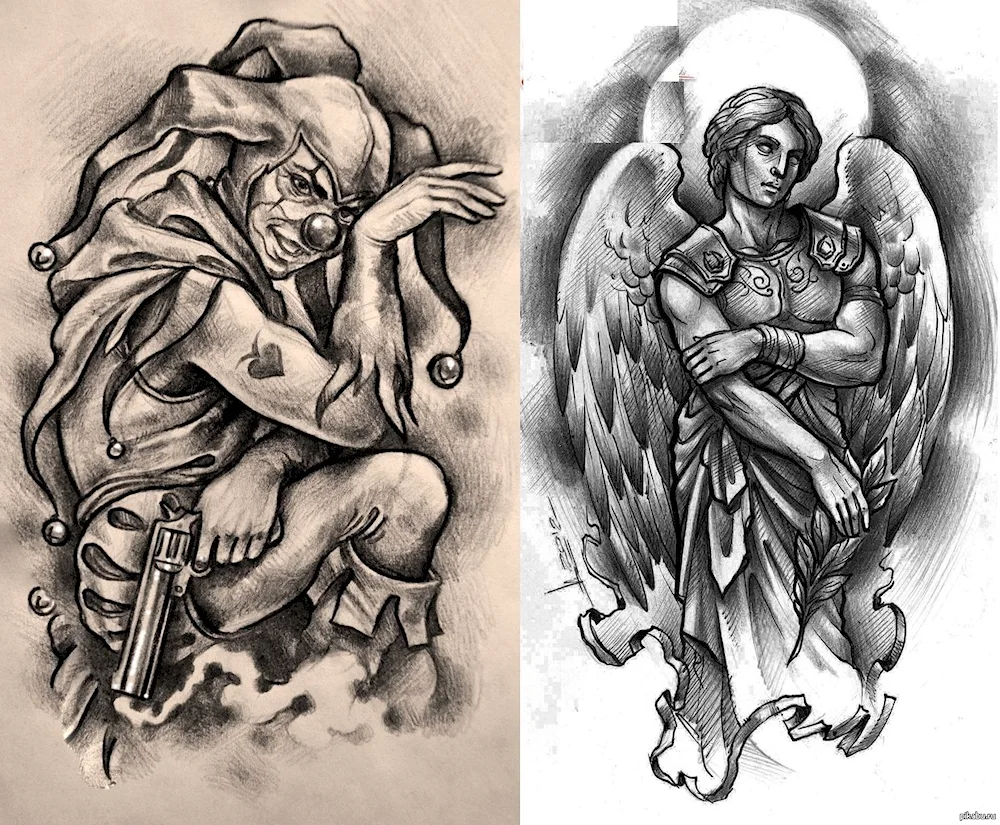 Tattoo angel on shoulder