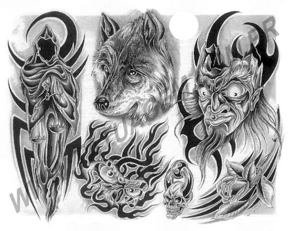 Men's tribal tattoo sketches