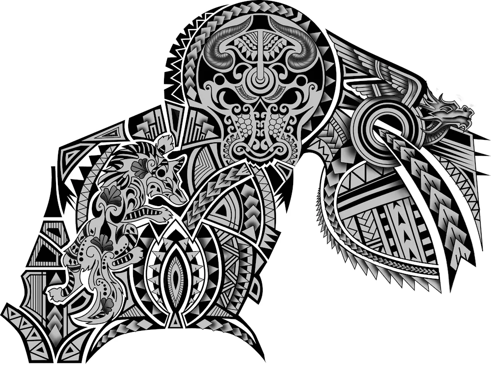 Polynesia Celtic tattoo sketches