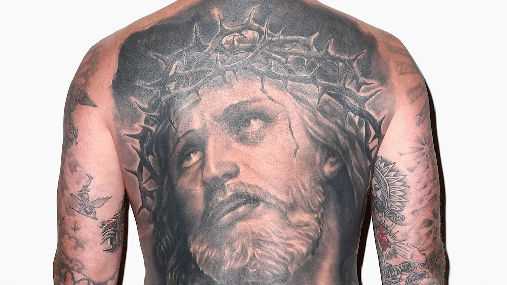 Jesus on back