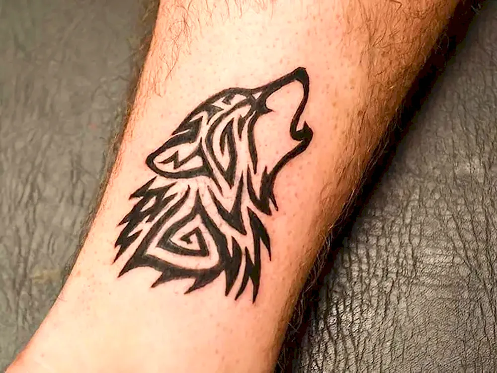 Wolf henna tattoo men's