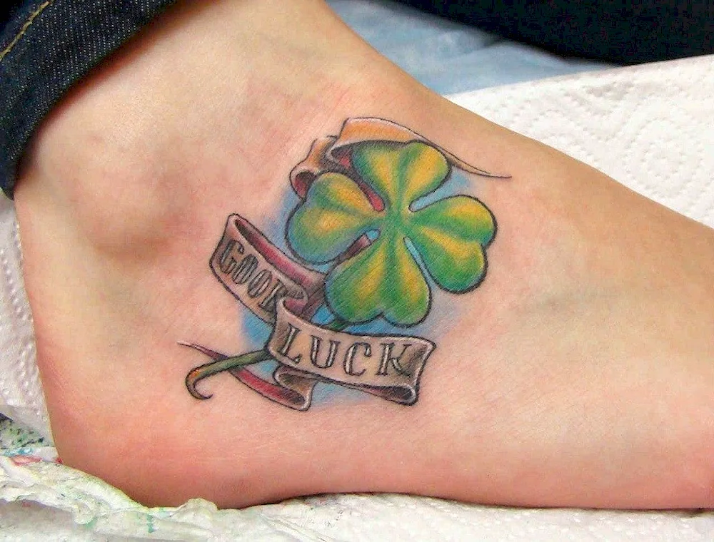 Four-leaf clover tattoo