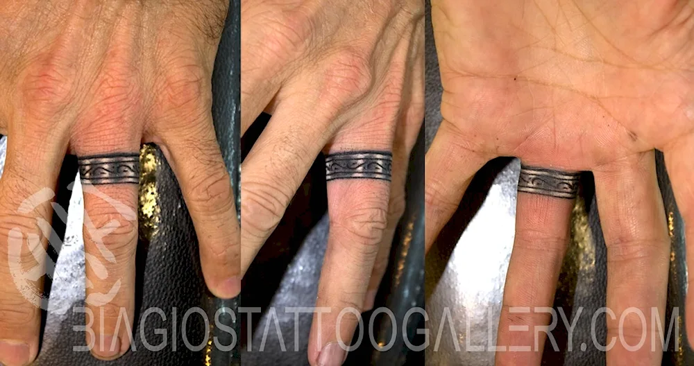 Tattoo rings on fingers