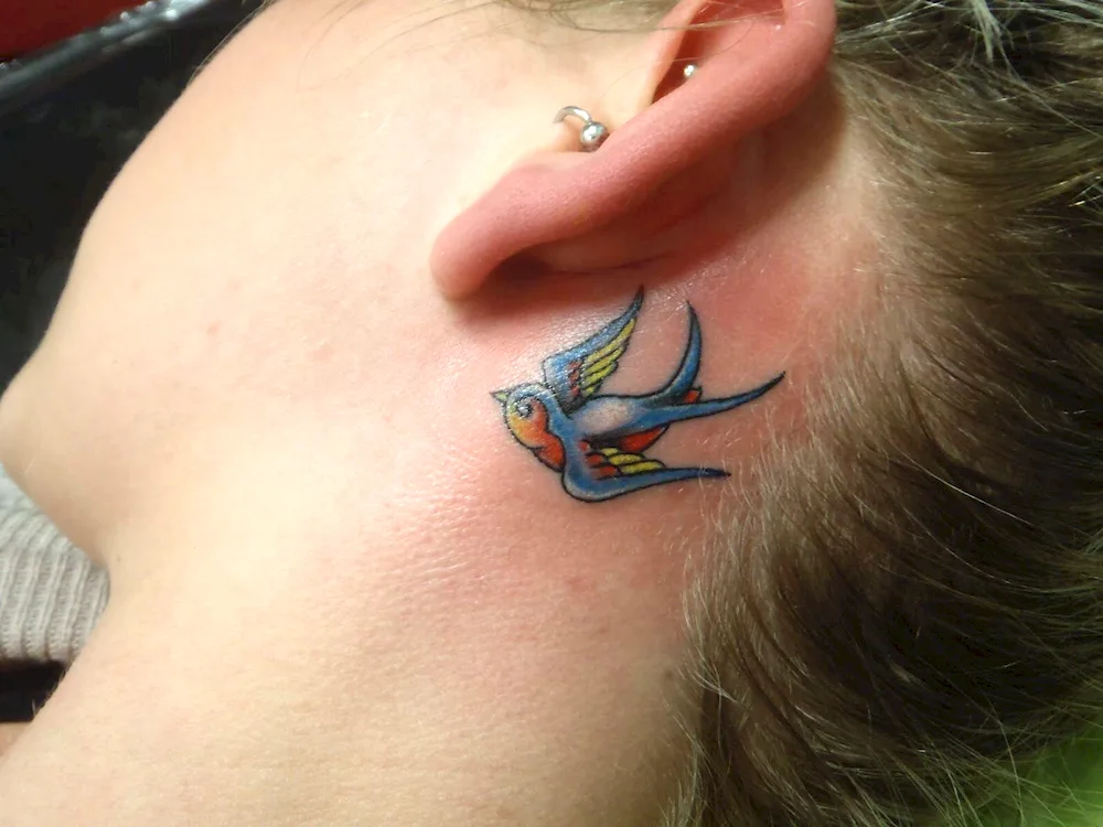 Tattoos behind the ear for girls