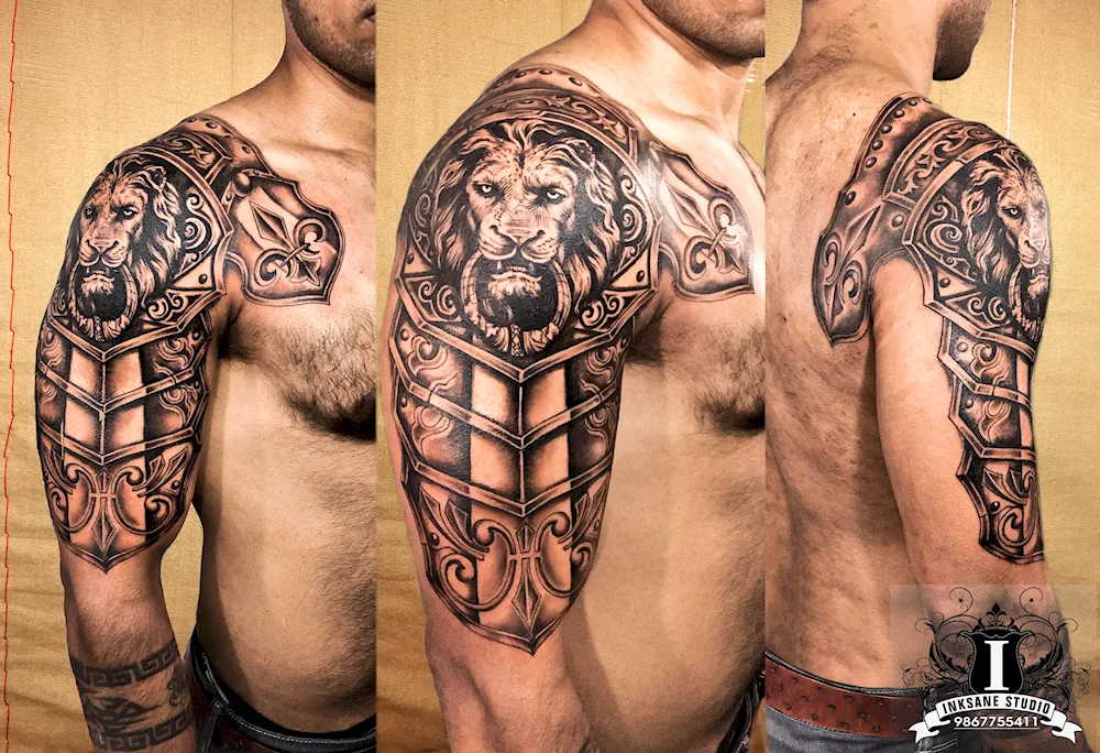 Roman shoulder armour tattoo