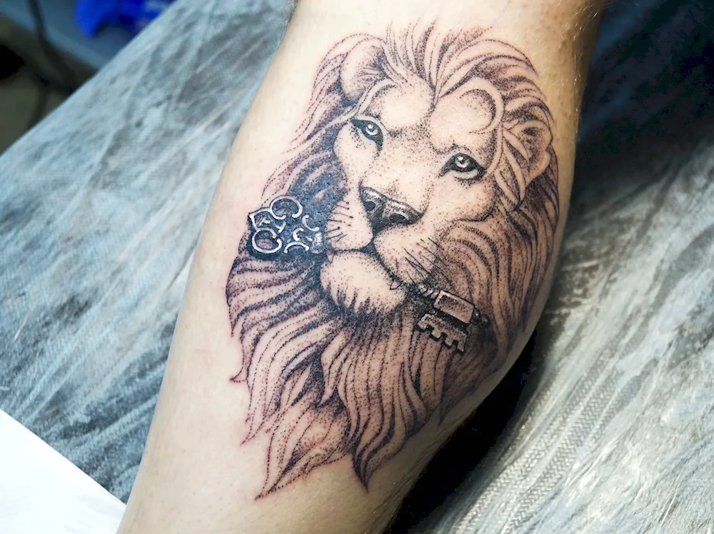 Tattoo Lion on the arm