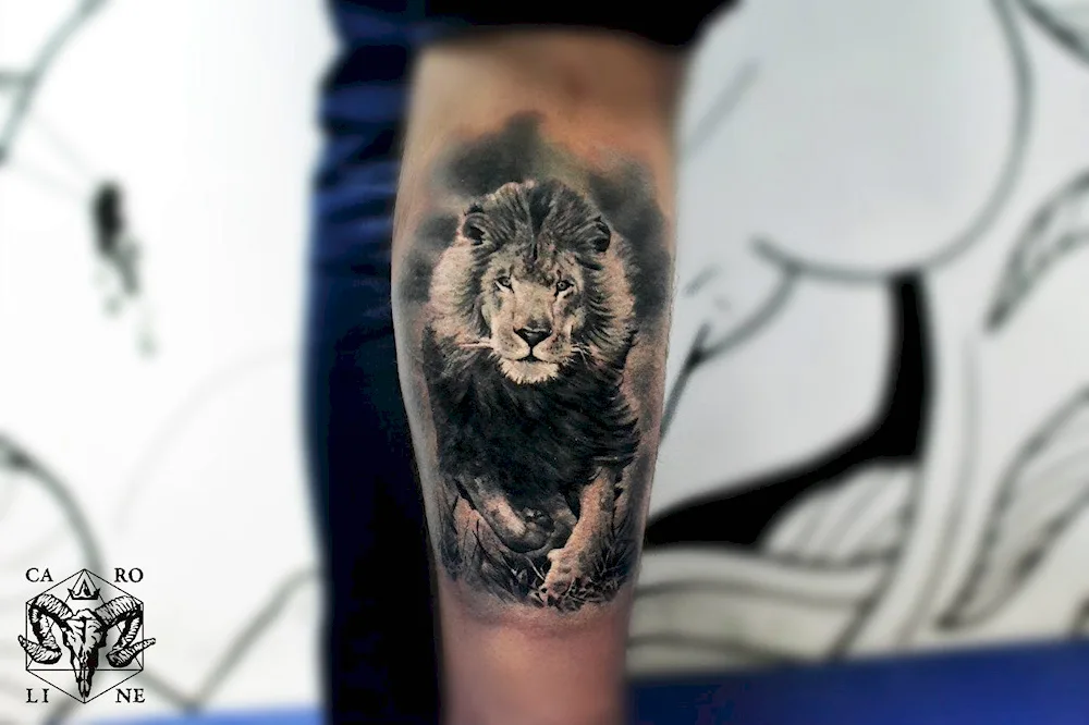 Lion tattoo 3d