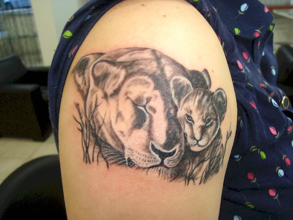 Lion tattoo lioness