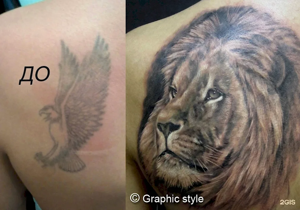 Tattoo lioness and Lion cub