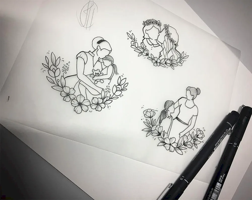 Mum and child tattoo designs