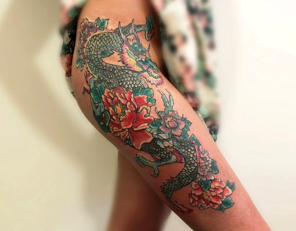 Tattoo on leg