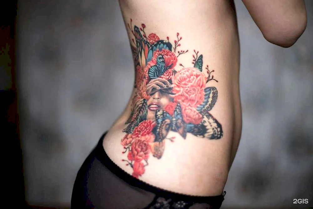 Tattoo on the waist for girls