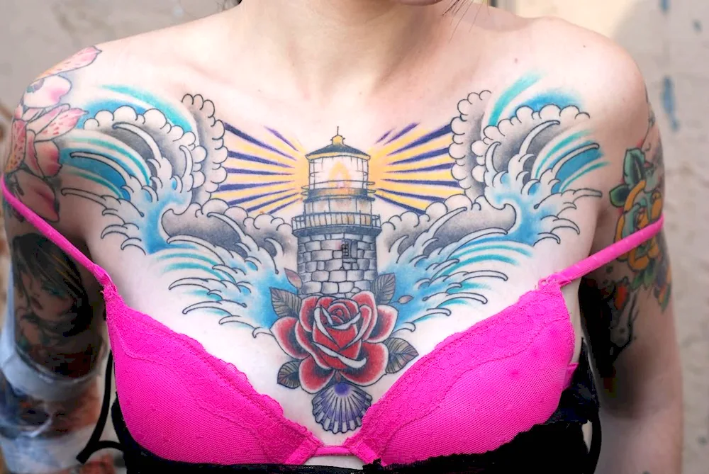 Tattoo on breasts female