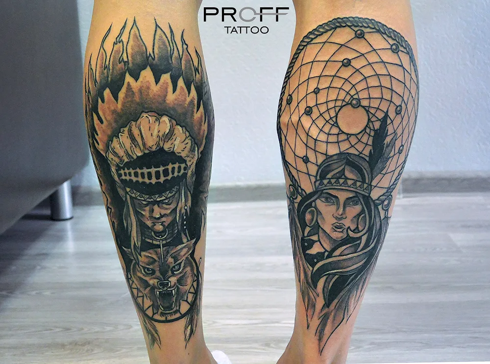 Celtic Trable tattoo on the calf