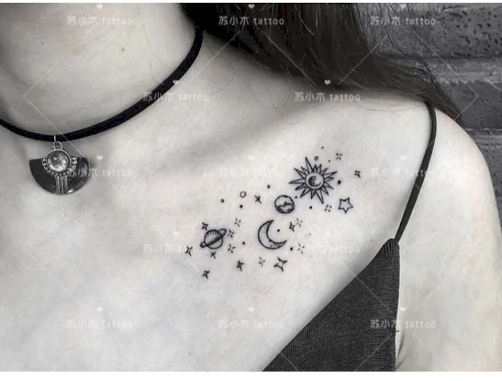 Tattoo on collarbone for girls