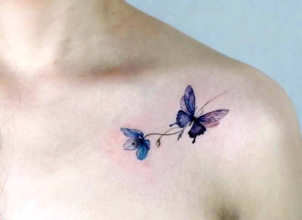 Tattoo on clavicle for girls