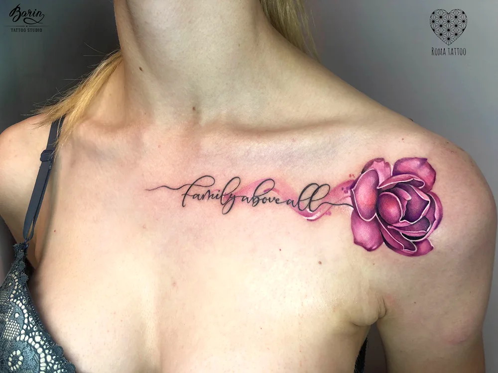 Tattoo on clavicle