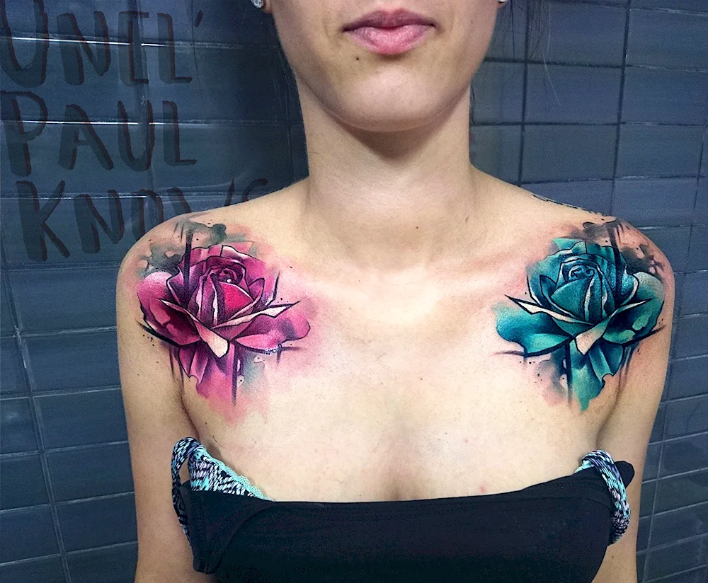 Collarbone tattoo for girls