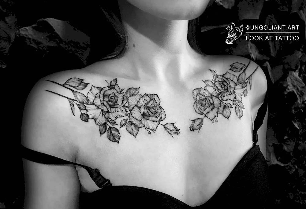 Collarbone tattoo for women