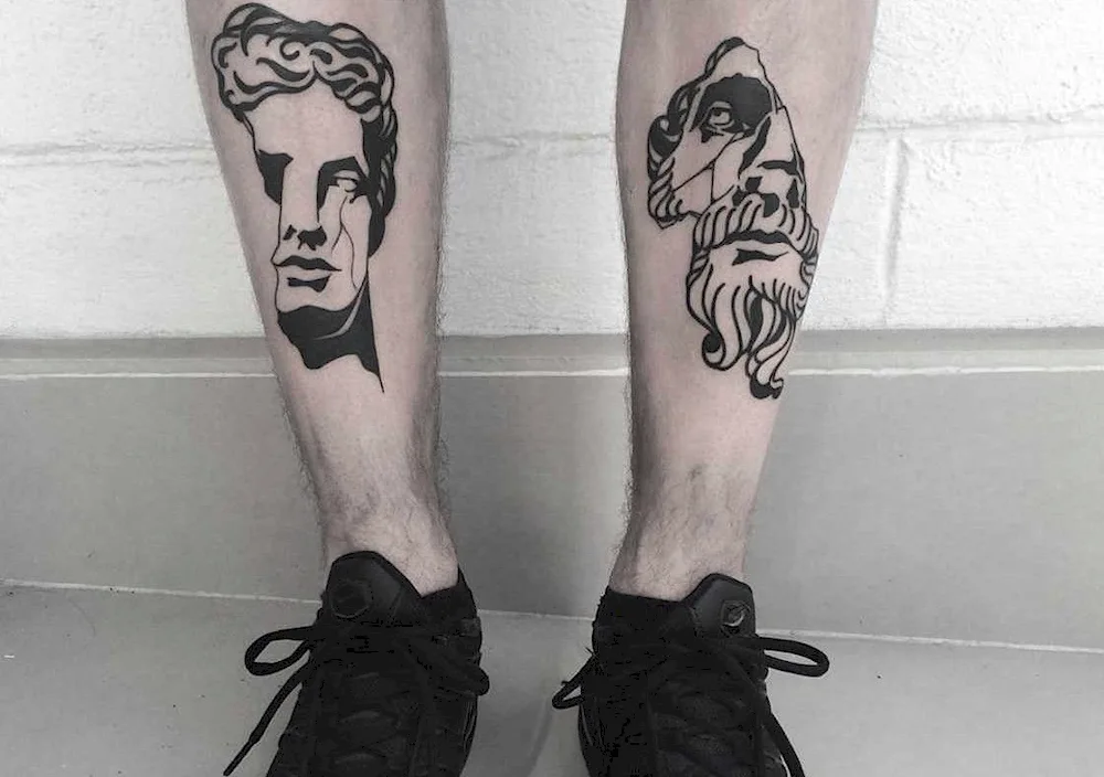 Tattoo on the leg