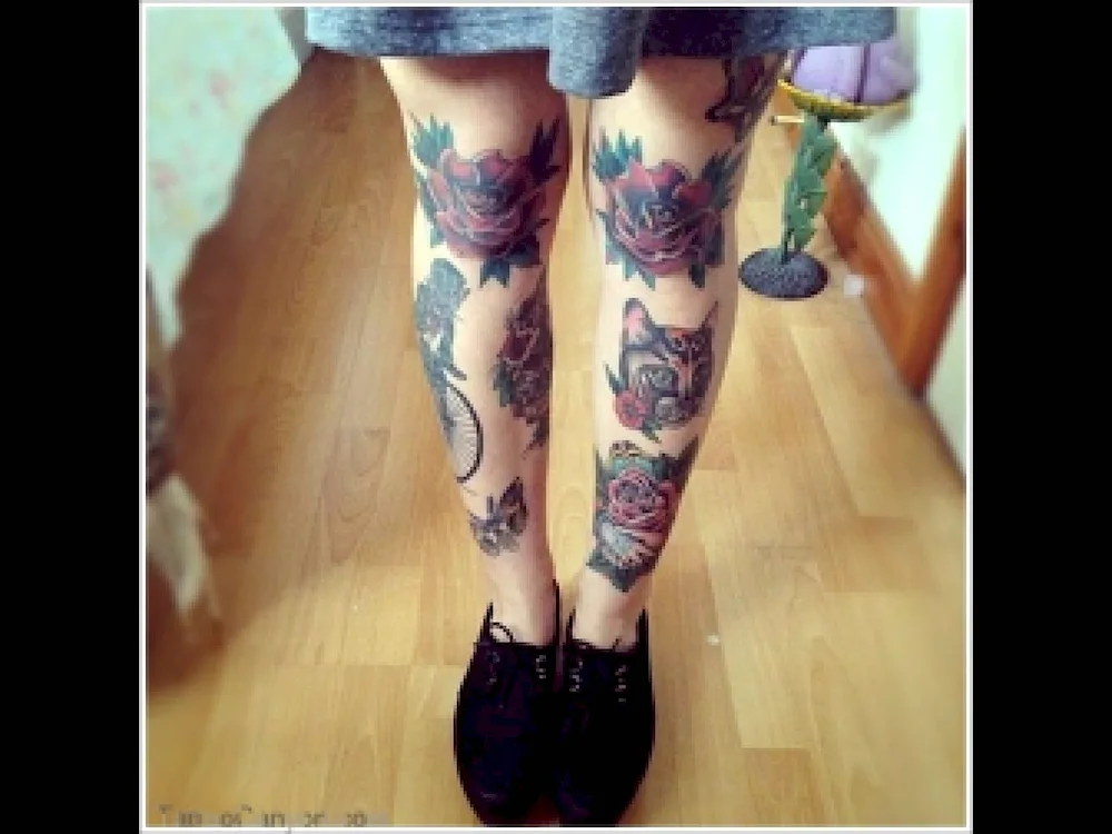 Tattoo on leg