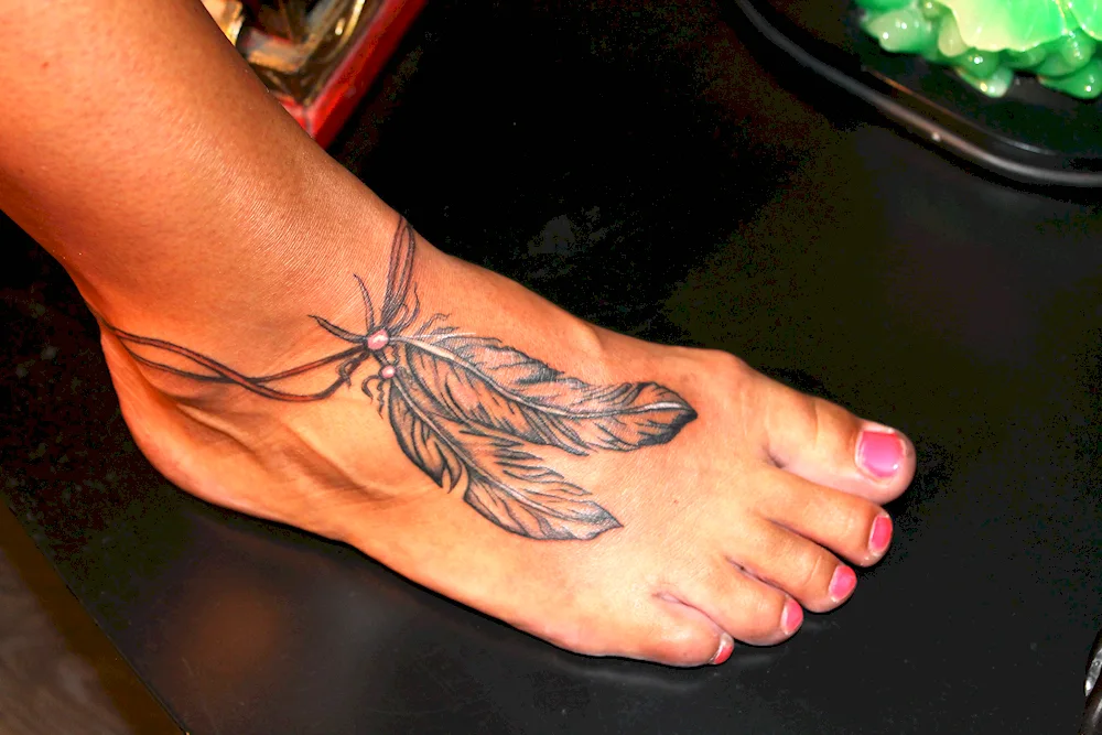 Ankle chain tattoo