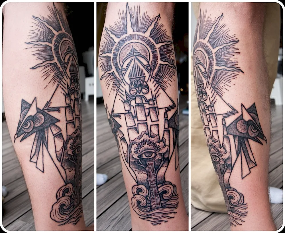 Tattoo on the leg