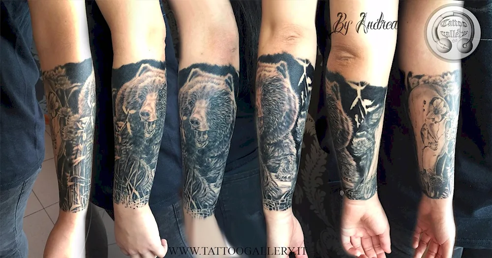 Hunter tattoo on forearm hunting