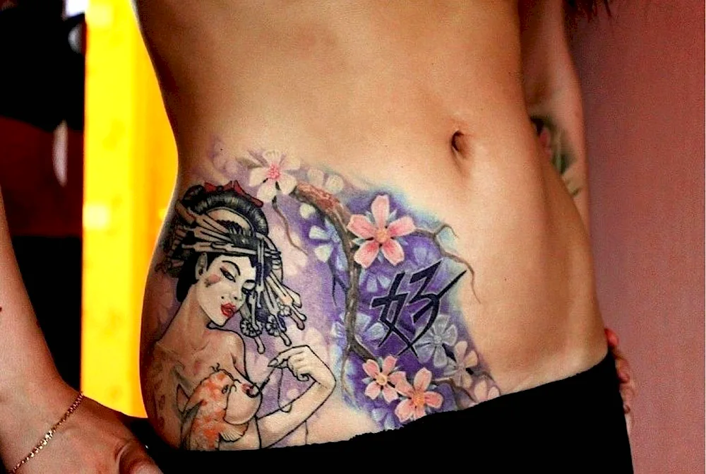 Belly tattoo for girls