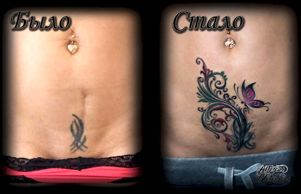 Abdominal tattoos for girls