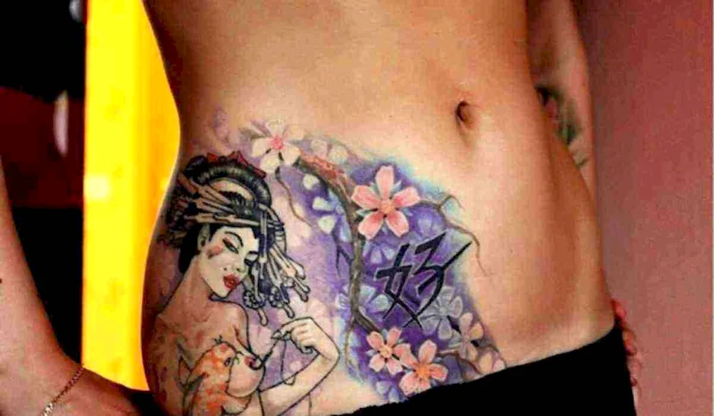 Tattoo on abdomen