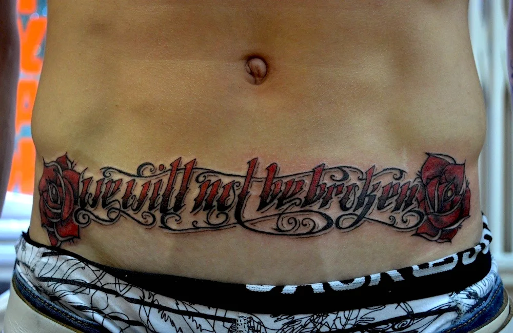 Tattoo on abdomen