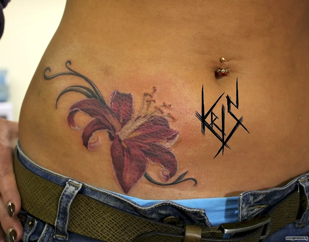 Tattoo on abdomen for men