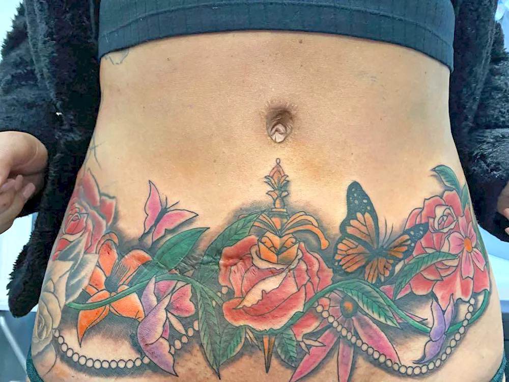 Tattoo on abdomen