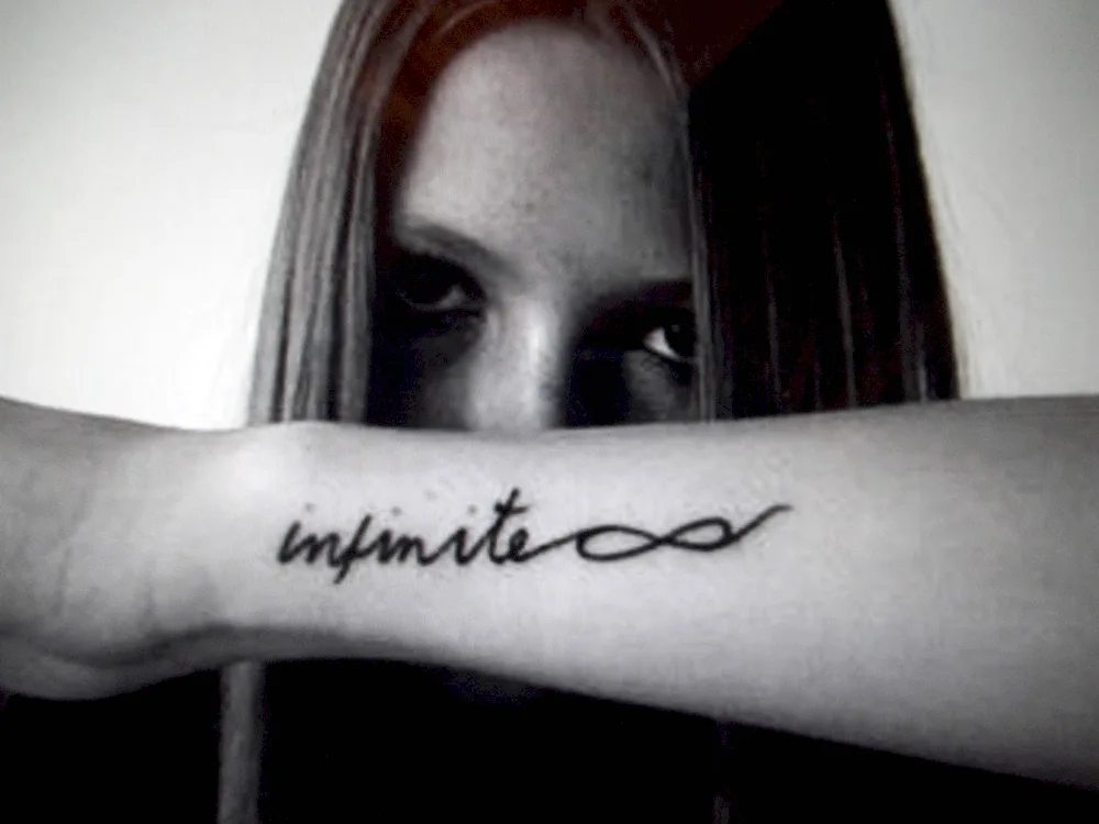 Tattoo lettering on arm