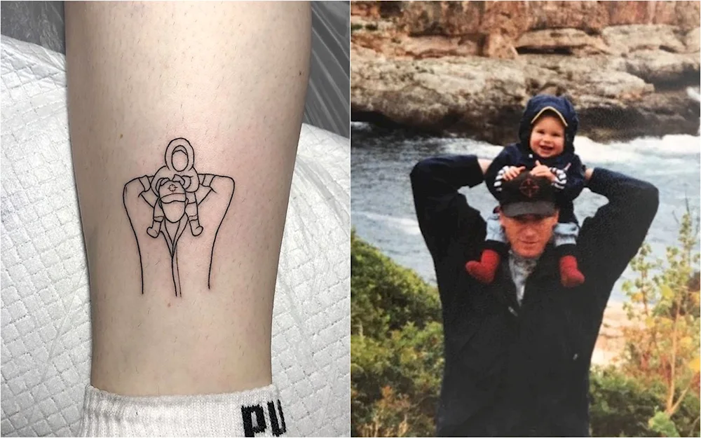 Tattoo outlines of people