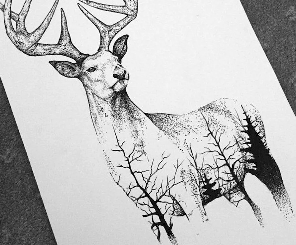 Tatu Reindeer Dotwork