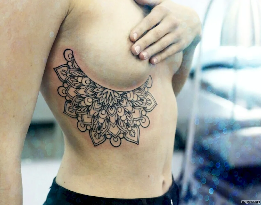 Breast tattoo for girls