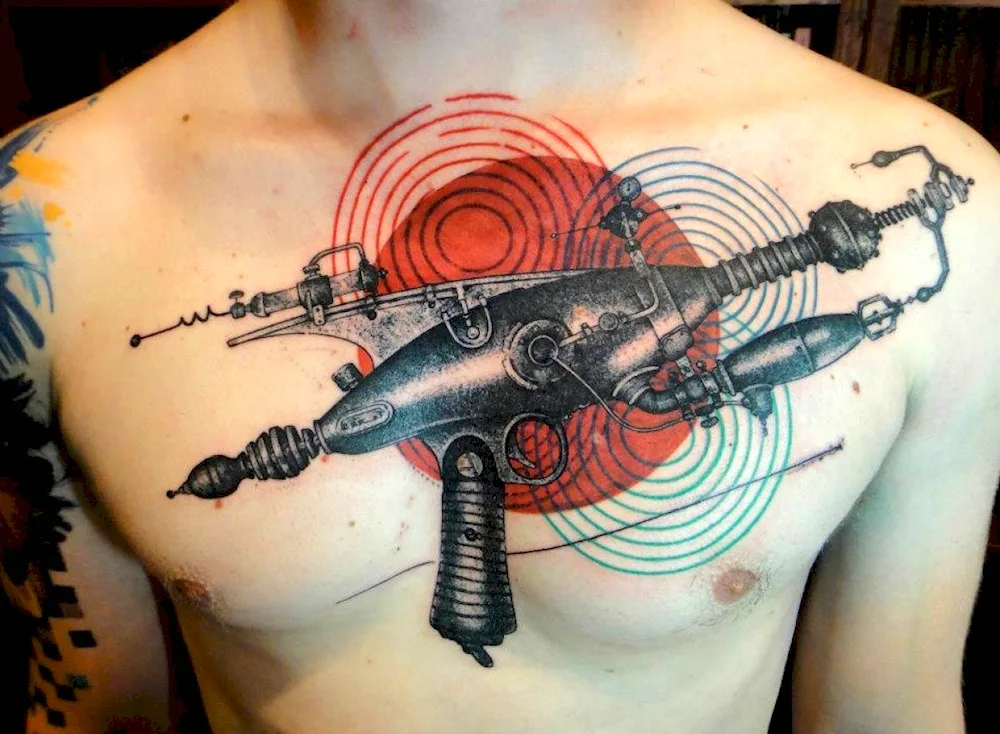 Tattoo underwater hunter