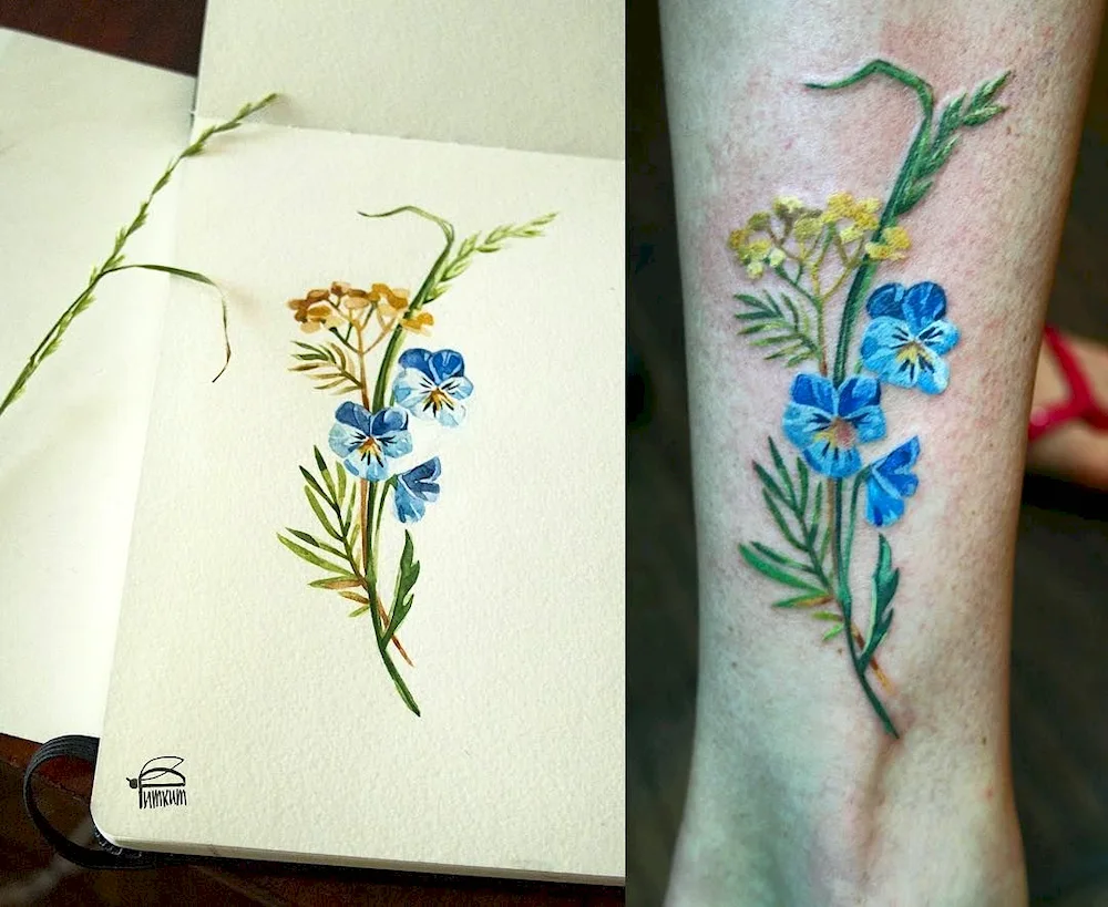 Tattoo of wildflowers