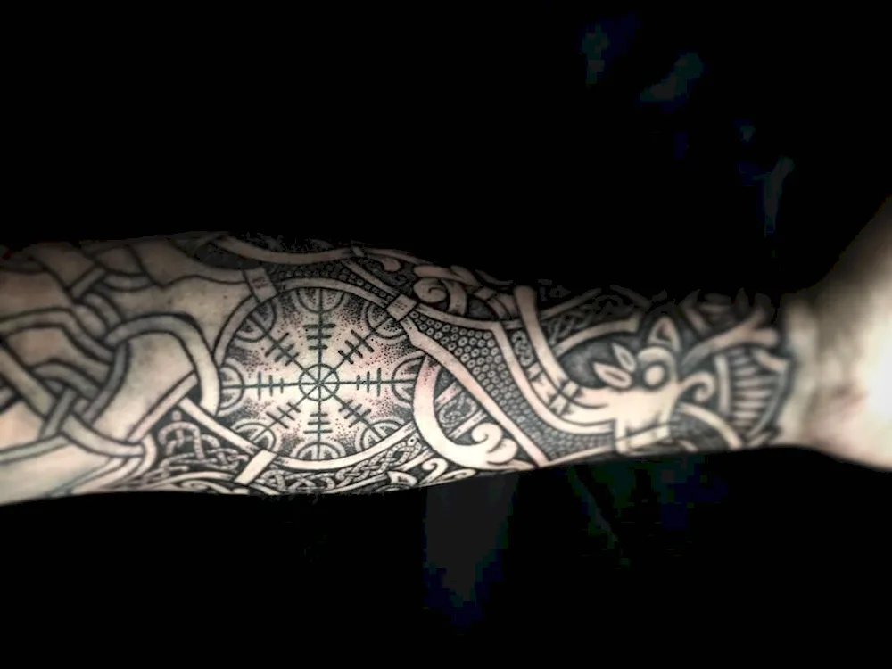 Slavic forearm tattoo Scandinavia runes forearm