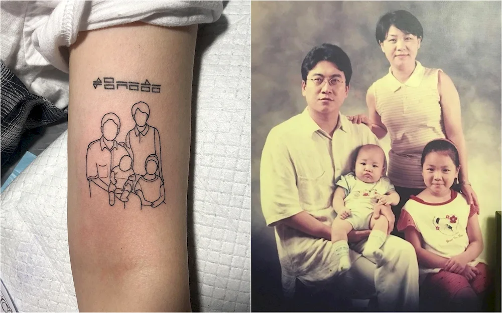 Family portrait tattoos