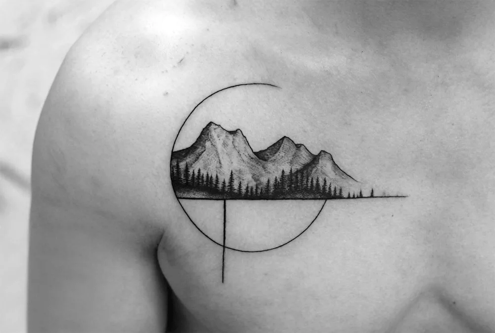 Mini peony tattoo on the collarbone
