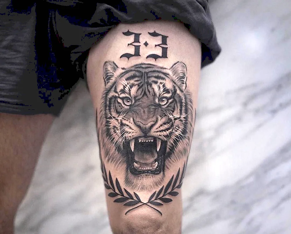 Tattoo on thigh men's